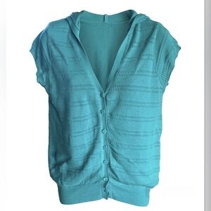 Fox Racing Hooded Knit Sweater Women’s Size Small Button Front Textured